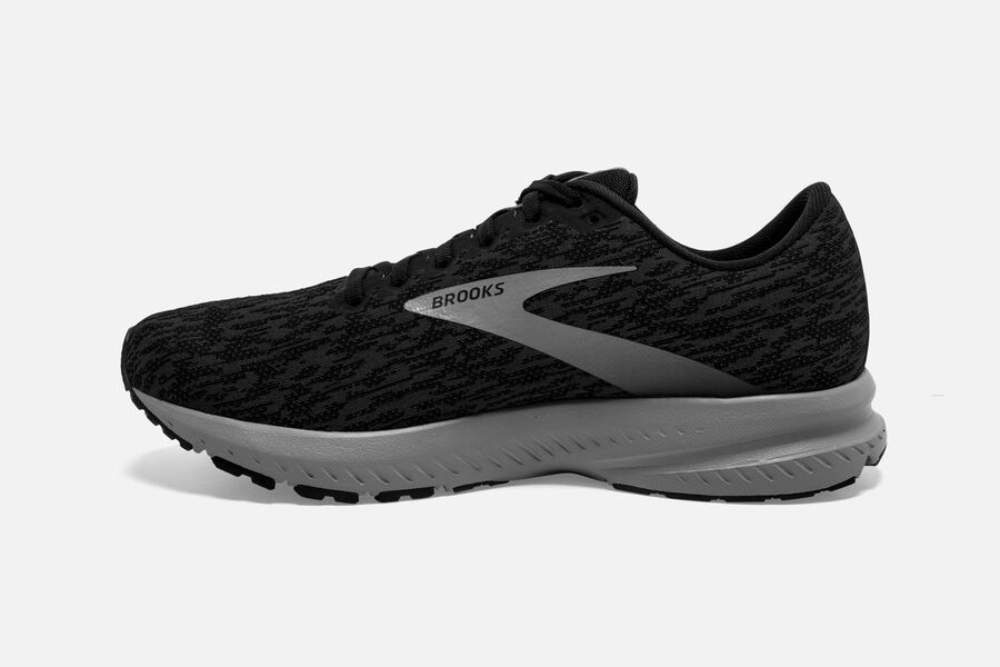 Brooks Running Shoes Mens Black/Grey - Launch 7 Road - 2375-RJQYK